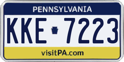 PA license plate KKE7223