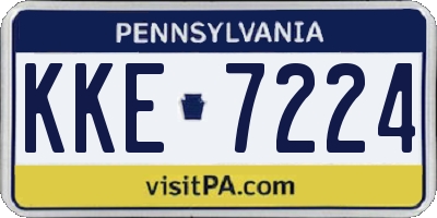 PA license plate KKE7224