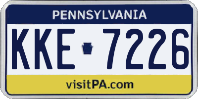 PA license plate KKE7226
