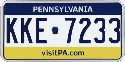 PA license plate KKE7233