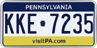 PA license plate KKE7235