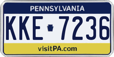 PA license plate KKE7236