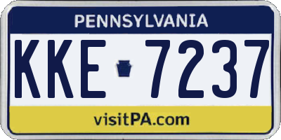 PA license plate KKE7237