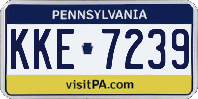 PA license plate KKE7239