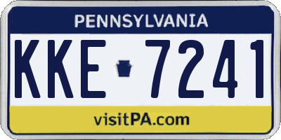 PA license plate KKE7241