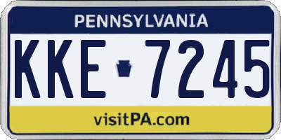 PA license plate KKE7245