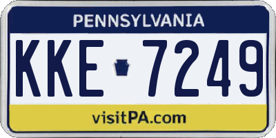 PA license plate KKE7249