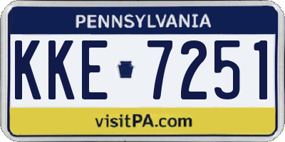 PA license plate KKE7251