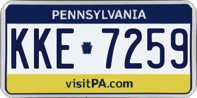 PA license plate KKE7259