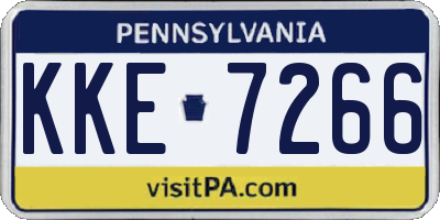 PA license plate KKE7266
