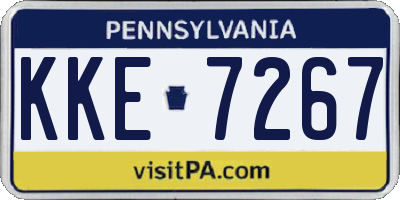 PA license plate KKE7267