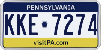 PA license plate KKE7274