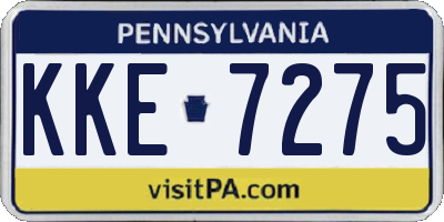 PA license plate KKE7275