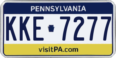 PA license plate KKE7277