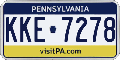 PA license plate KKE7278
