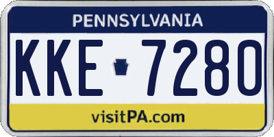 PA license plate KKE7280