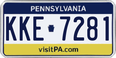 PA license plate KKE7281