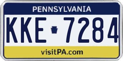 PA license plate KKE7284