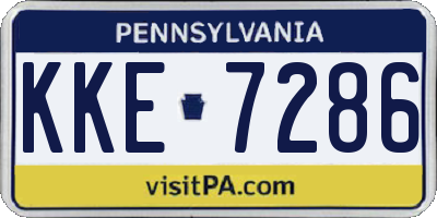 PA license plate KKE7286