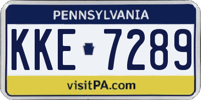 PA license plate KKE7289