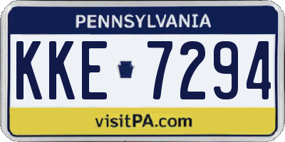 PA license plate KKE7294