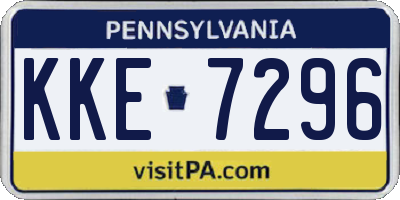 PA license plate KKE7296