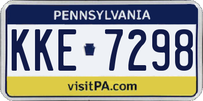 PA license plate KKE7298