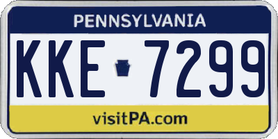 PA license plate KKE7299