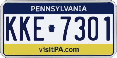 PA license plate KKE7301