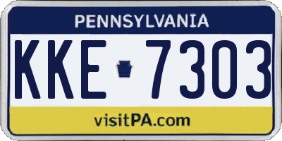 PA license plate KKE7303