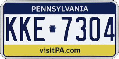 PA license plate KKE7304