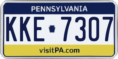 PA license plate KKE7307