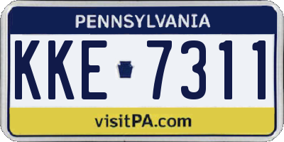 PA license plate KKE7311