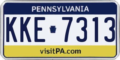 PA license plate KKE7313