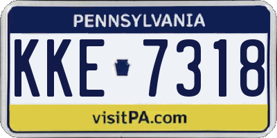 PA license plate KKE7318