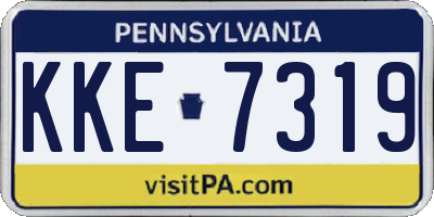 PA license plate KKE7319