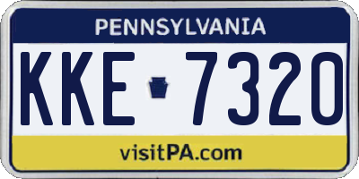 PA license plate KKE7320