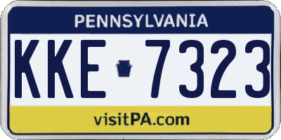 PA license plate KKE7323