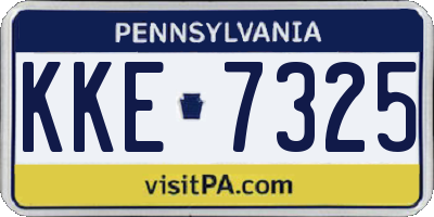 PA license plate KKE7325