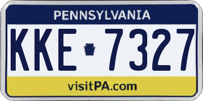 PA license plate KKE7327