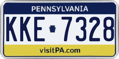 PA license plate KKE7328