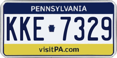 PA license plate KKE7329