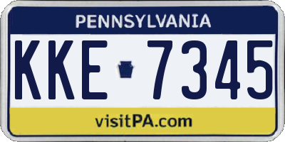 PA license plate KKE7345