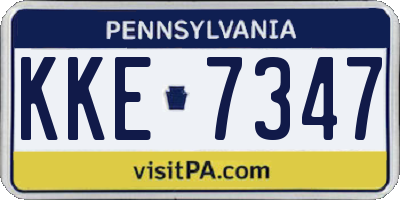 PA license plate KKE7347