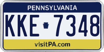 PA license plate KKE7348