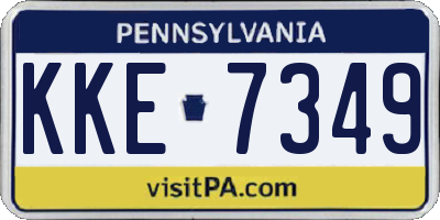 PA license plate KKE7349