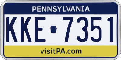 PA license plate KKE7351