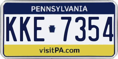 PA license plate KKE7354
