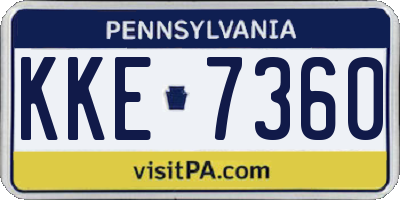 PA license plate KKE7360