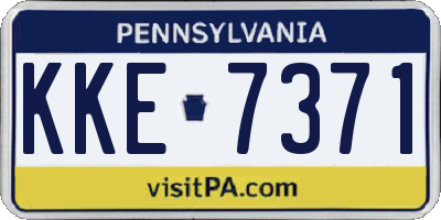 PA license plate KKE7371